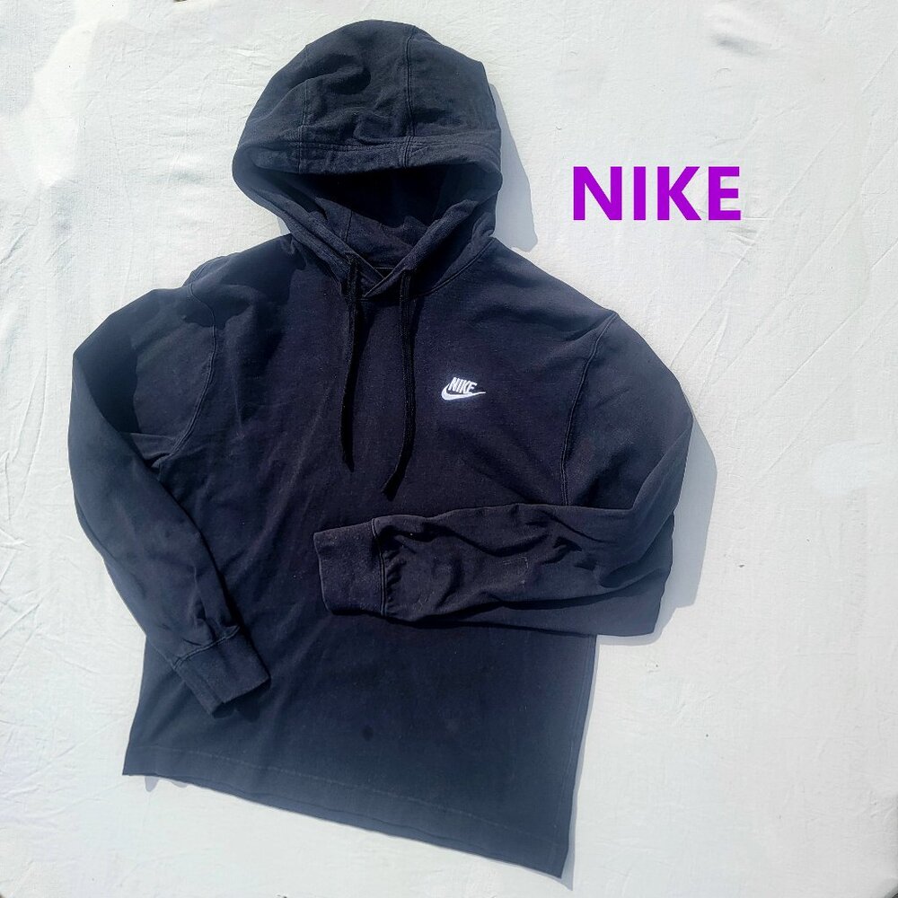 Nike Hoodie Logo Small S Faded Drawstring Embroidered Relaxed Fit